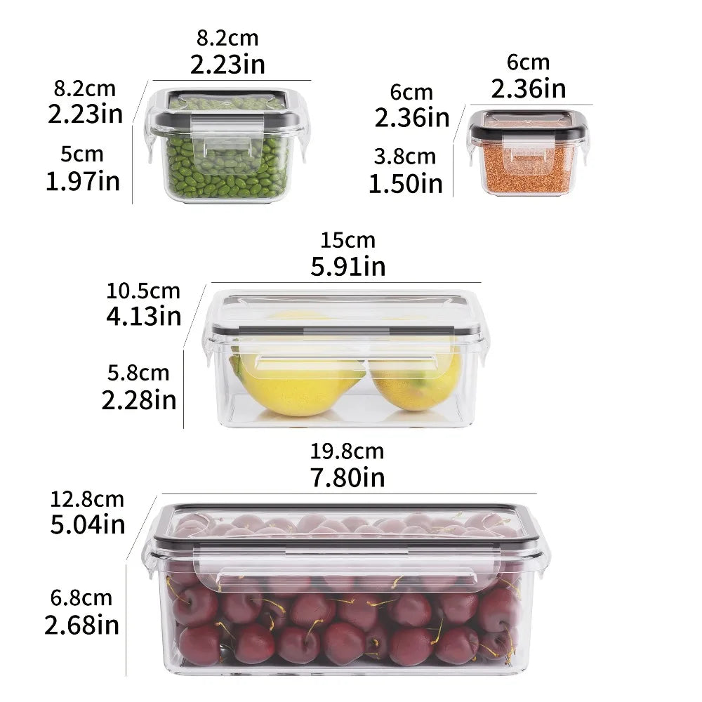 Set de 8 Recipientes Herméticos con Tapa | Libres de BPA y Apilables