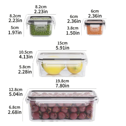 Set de 8 Recipientes Herméticos con Tapa | Libres de BPA y Apilables